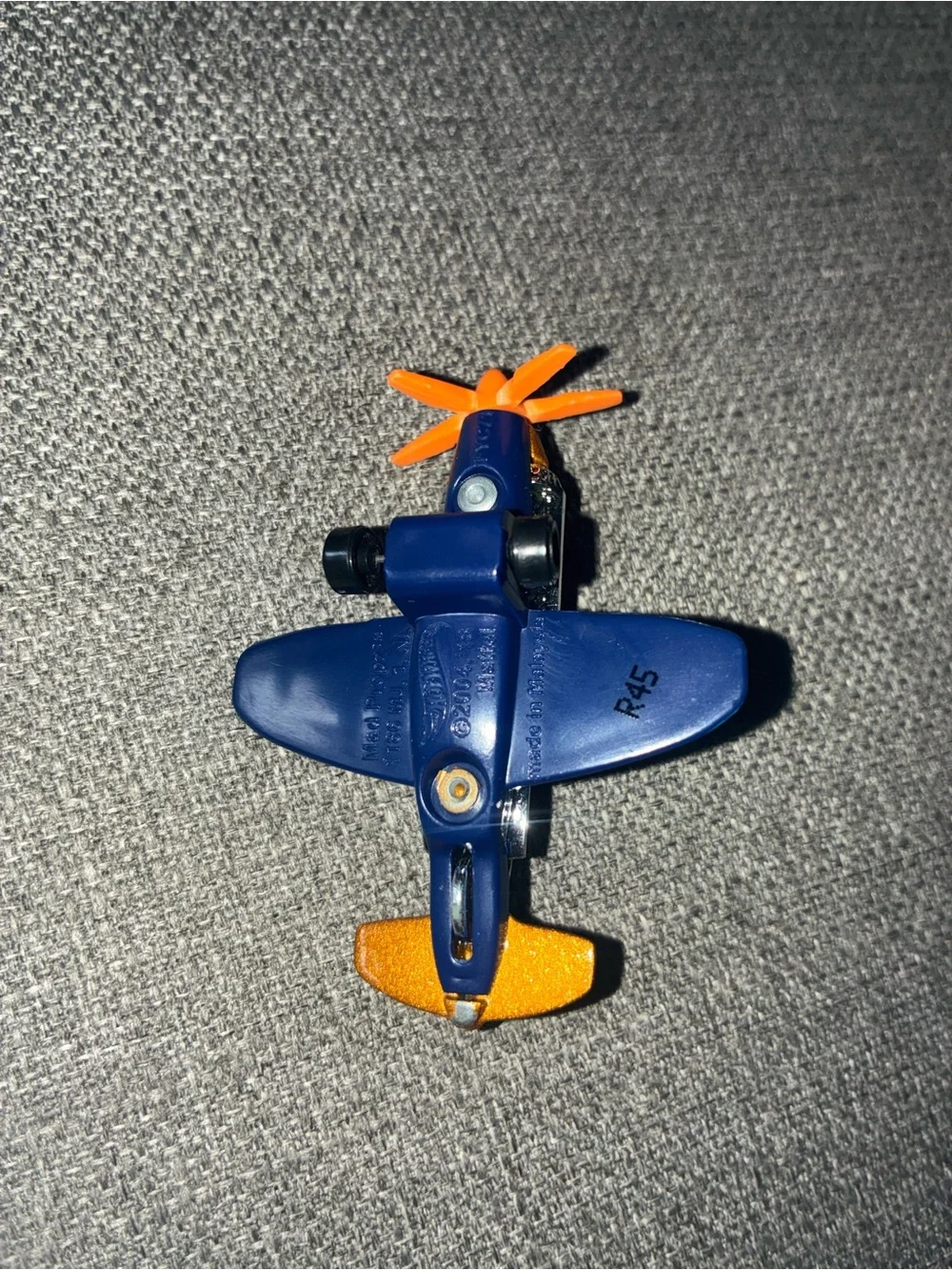 Die-Cast Sparkle Orange Toy Airplane for Kids